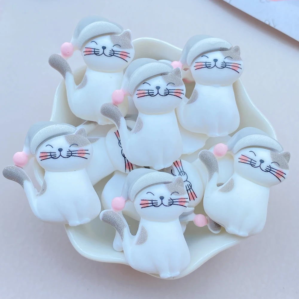 10Pcs New Cute Resin Cartoon Cat, Mouse, Elephant Series Flat Back Scrapbooking DIY Jewelry Craft Decoration Accessories