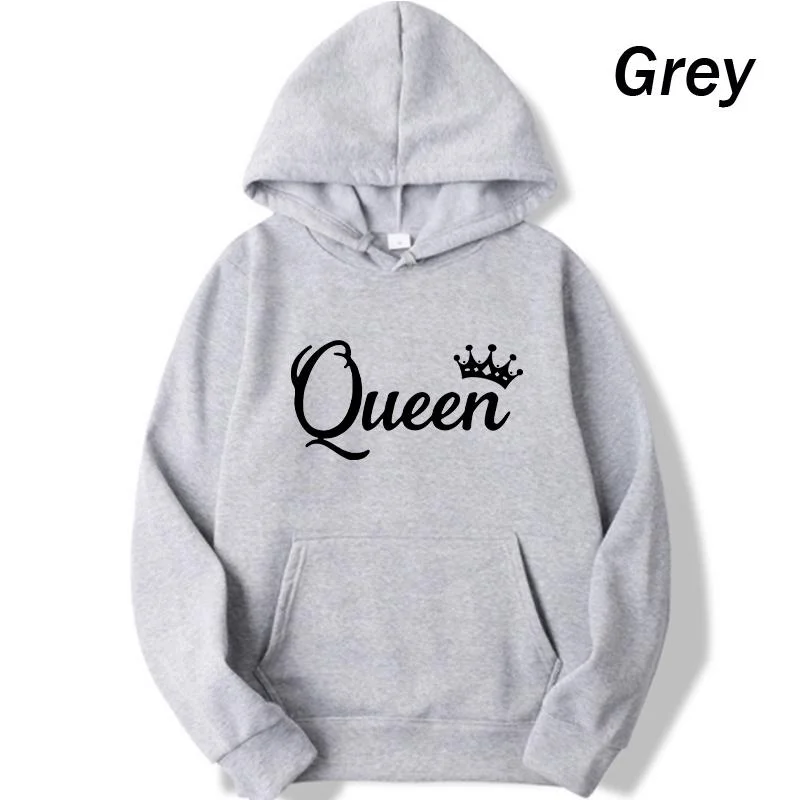 Queen Printed Women's Hoodies Spring Autumn Fashion Hooded Pockets Casual Streetwear Female Sweatshirt S-4XL