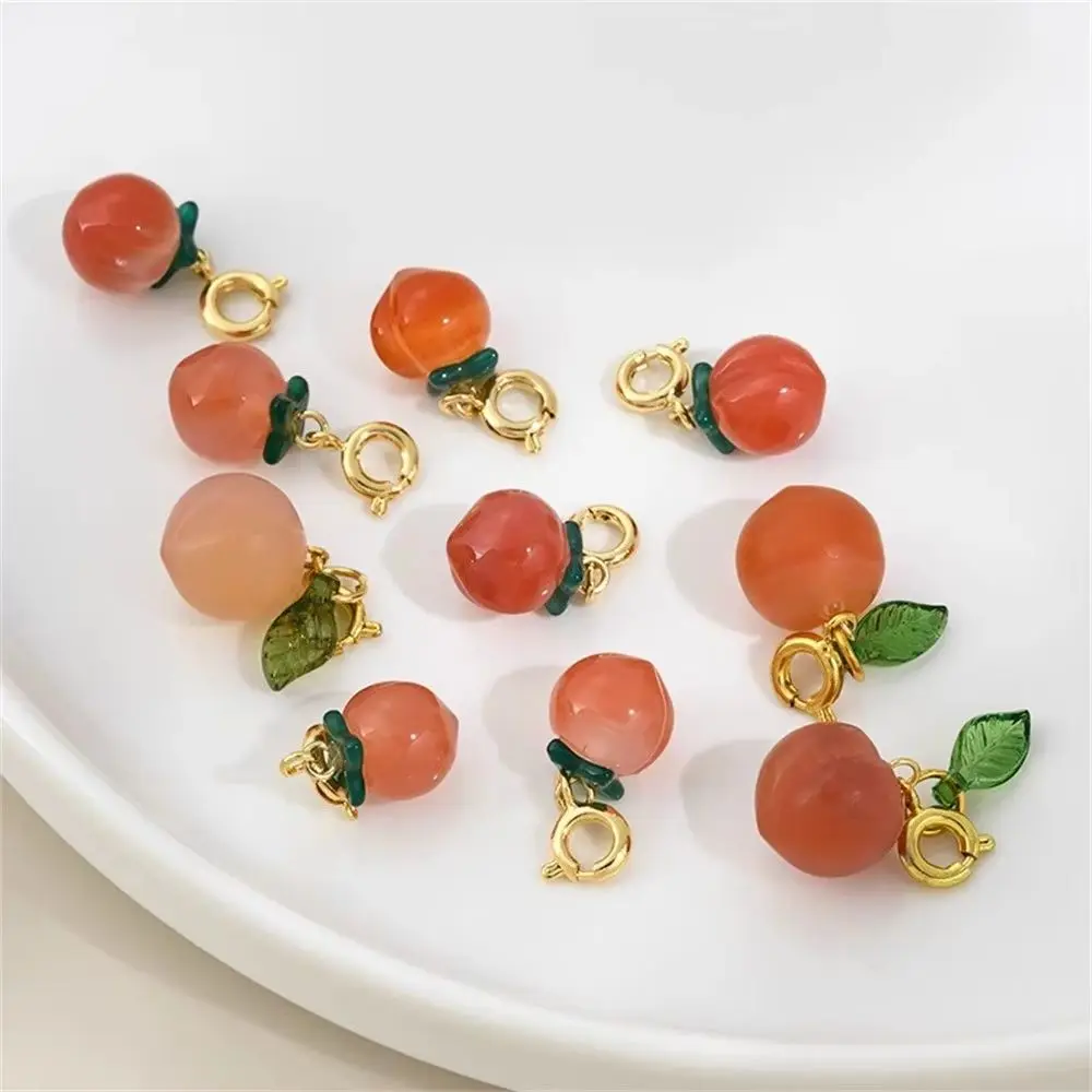 

1pcs Natural Nan Hong Agate Peach Necklace, Bracelet, Small Drop Slip Accessory, Pendant, Earring, Jade Pendant, Diy By Hand