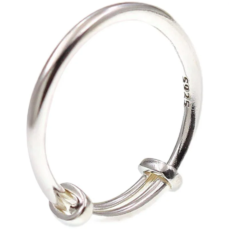 Women's Adjustable 925 Sterling Silver Geometric Vintage Ring, Handmade