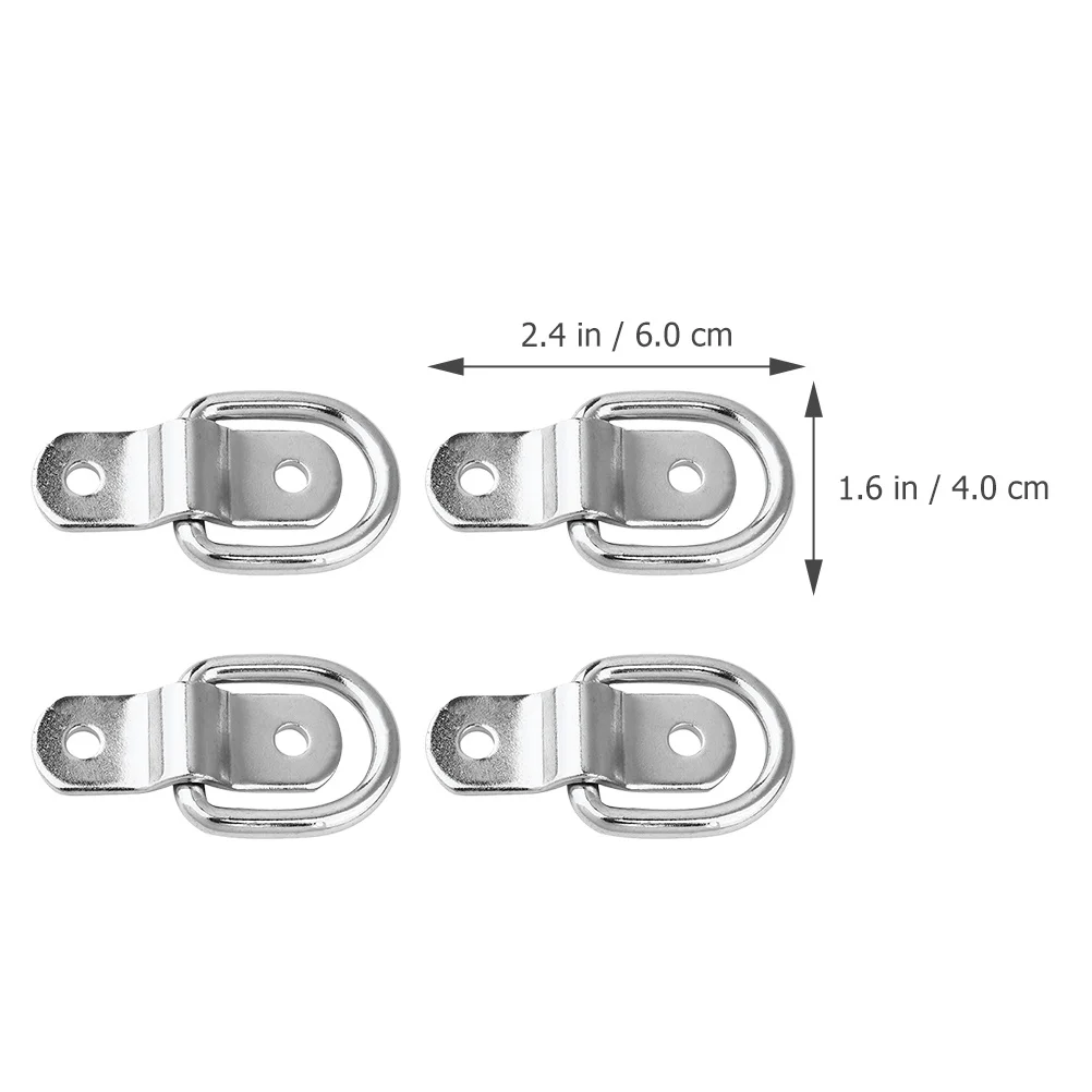 4 قطعة D علامات التبويب الحديد المجلفن أبازيم مقطورة شاحنة السرير التعادل أسفل المراسي بين قوسين التعادل أسفل مرساة #3