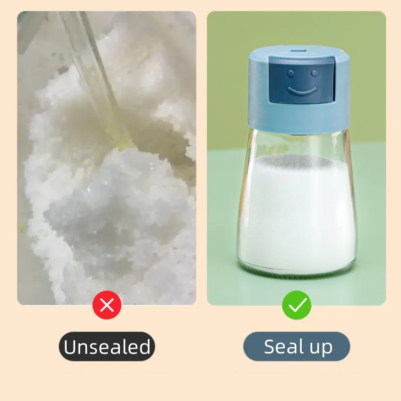 Pot d'assaisonnement scellé en verre P Murcia, salière de contrôle, récipient de dosage, outils de cuisine