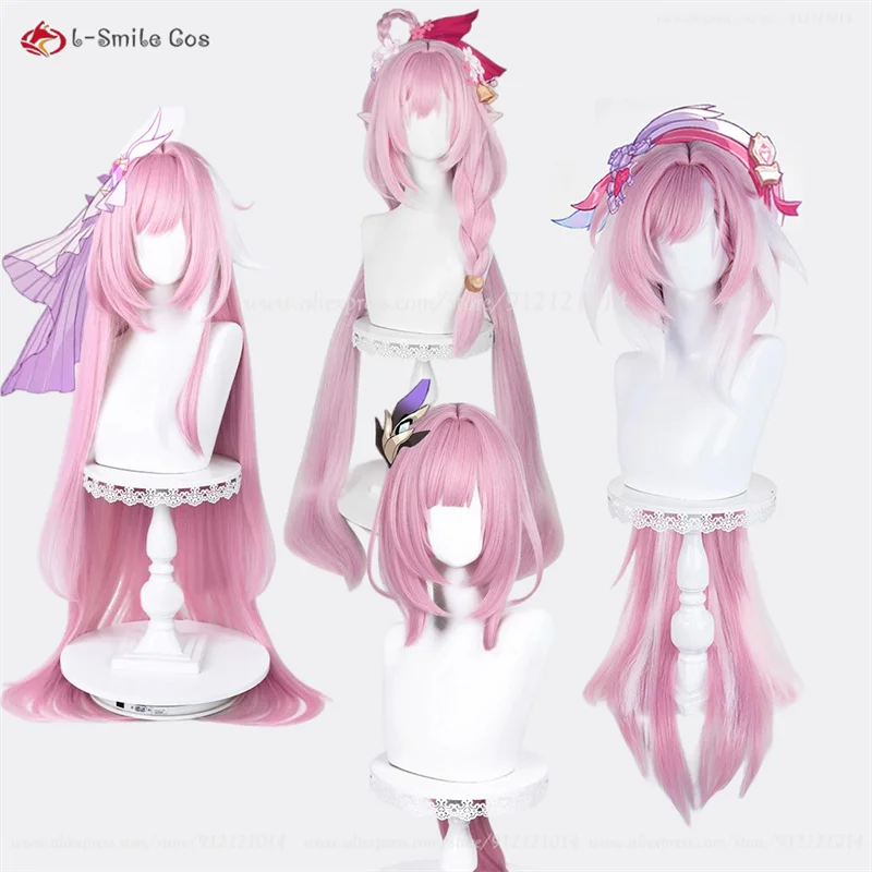 

Elysia Cosplay Wig Long Pink White Wigs For Women Costumes Cosplay Anime Wigs Heat Resistant Synthetic Hair Halloween + Wig Cap