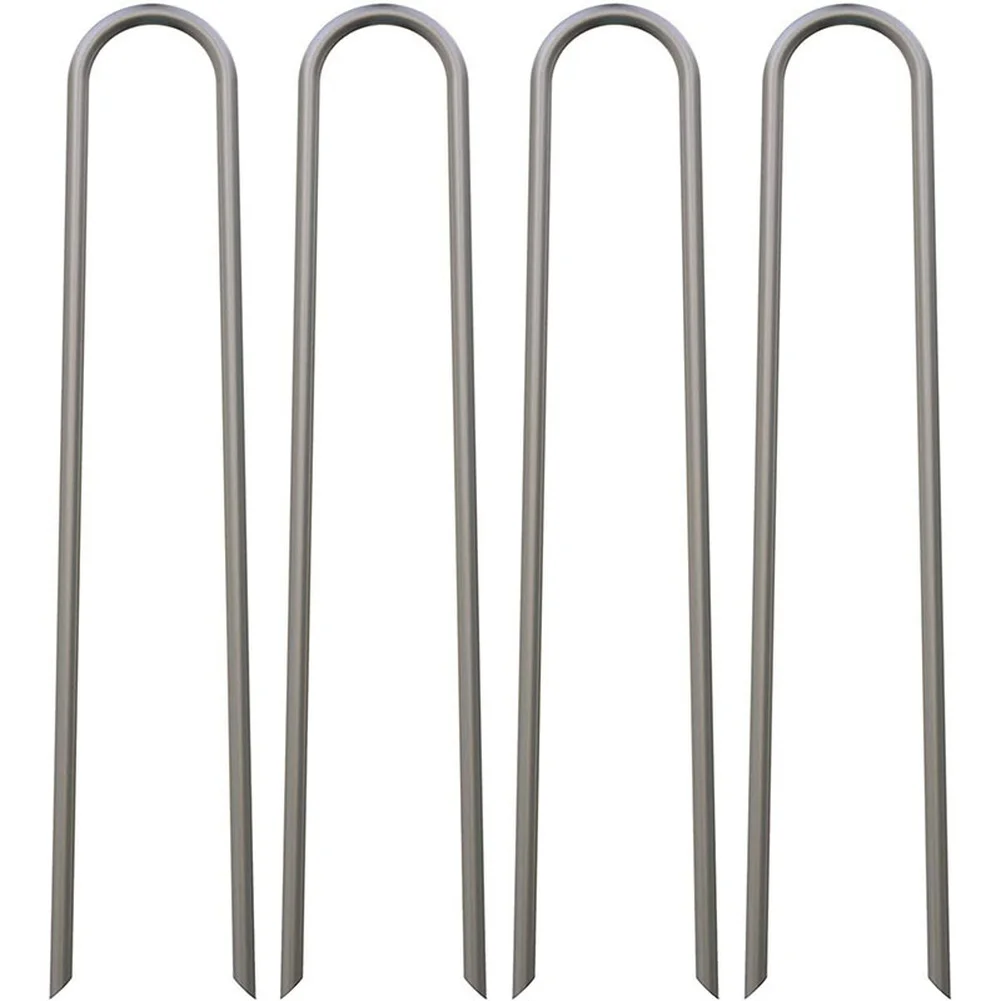 100pcs Iron U Shape Garden Stakes for Securing for Drip Irrigation Tubing Landscape Fabric Fencing and Artificial Turf in