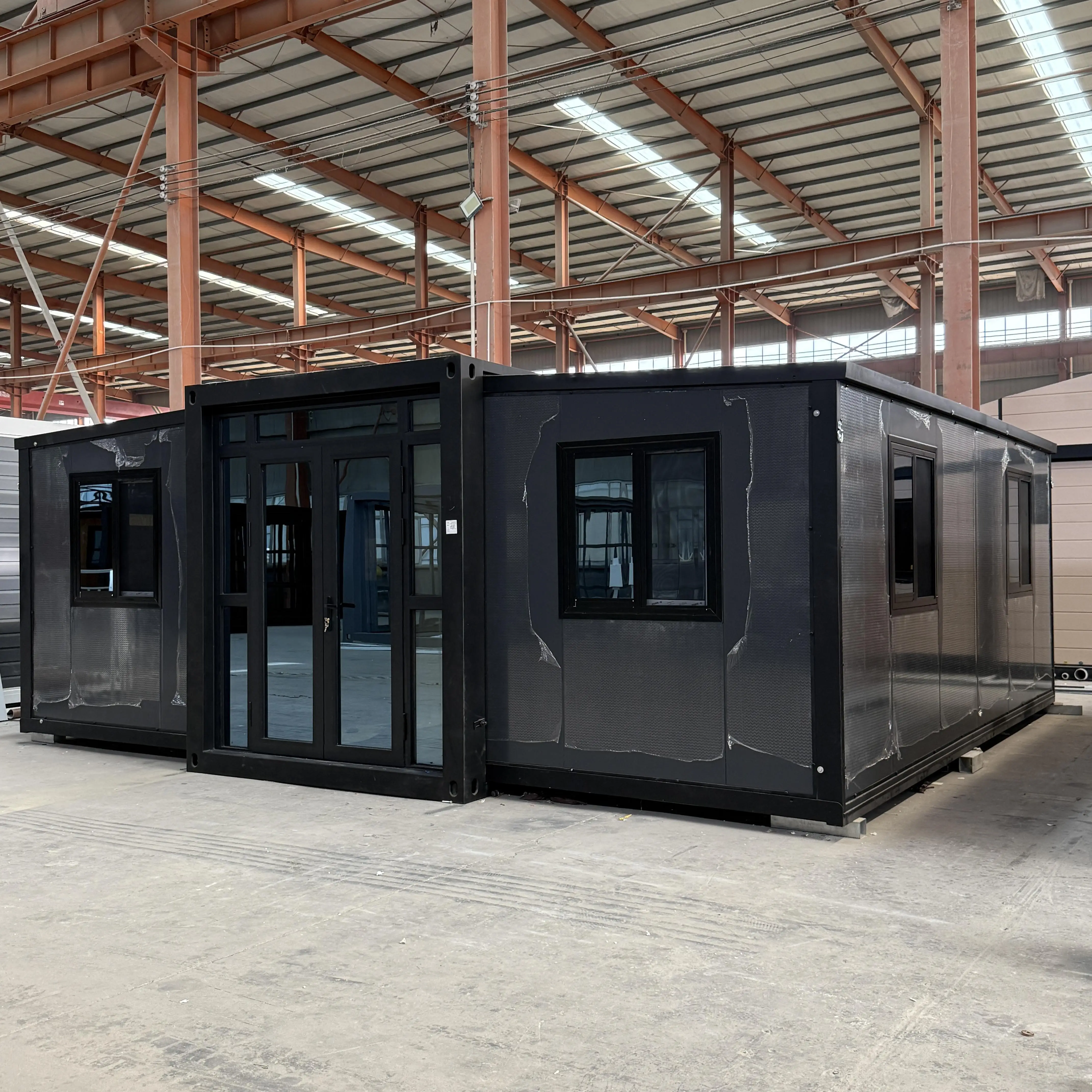 Modern Light Steel Frame Prefabricated Home 20ft 2 3 Bedroom Luxury Folding Container House Modular Double-wing Folding House