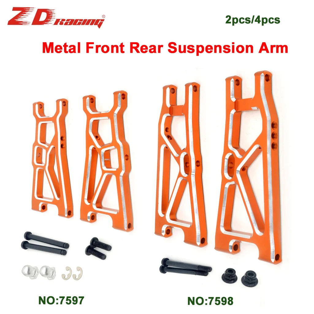 2Pcs/4Pcs Metal Front Rear Suspension Arm 7597 7598 For ZD Racing DBX10 10421-S 9101 9102 1/10 RC Car Upgrade Parts