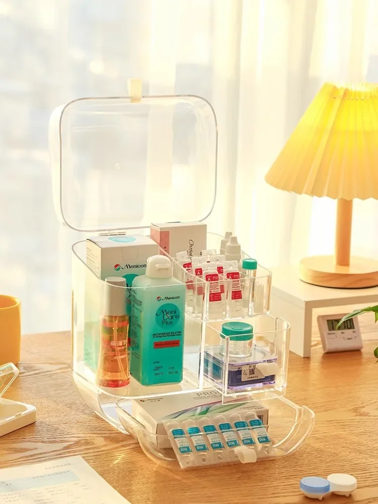 Portable Orthokeratology Lens Storage Case OK Lens RGP Hard Contact Lens Case Dust-Proof Medicine Box Large Organizing Box