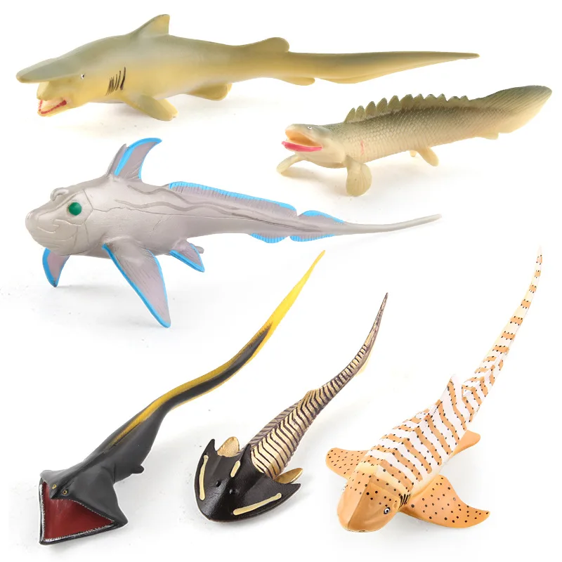 Fun Underwater World Simulation Sword-nosed Sharks Silver Shark Animals Marine Life Models Children Cognitive Toys Set Ornaments