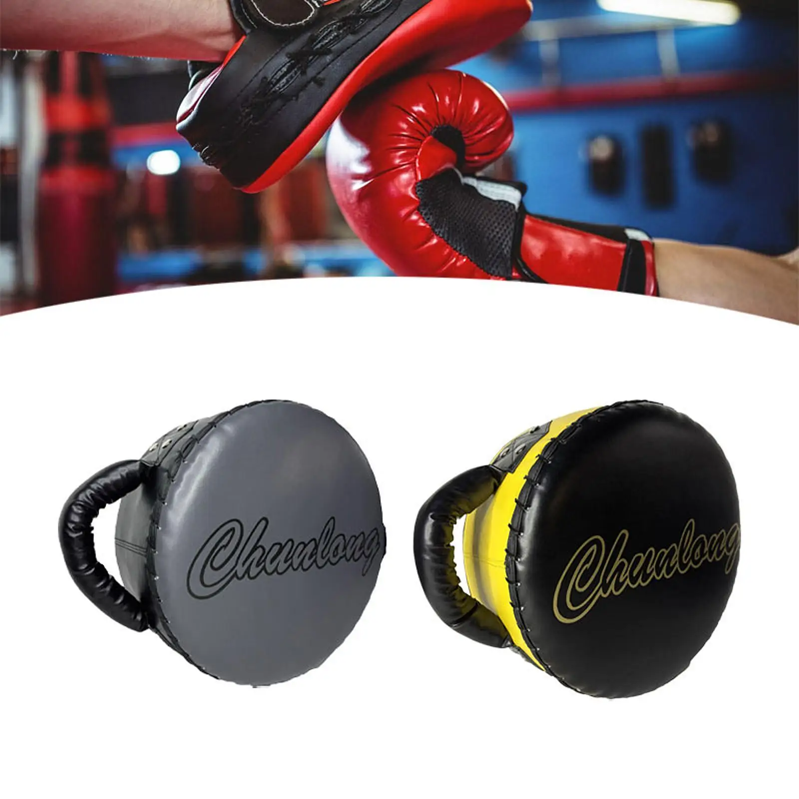 Punch Shield PU Leather Punch Bag with Easy Grip Handle Focus Pad Boxing Coaching Tool Punch and Kick Target for Kickboxing Mma