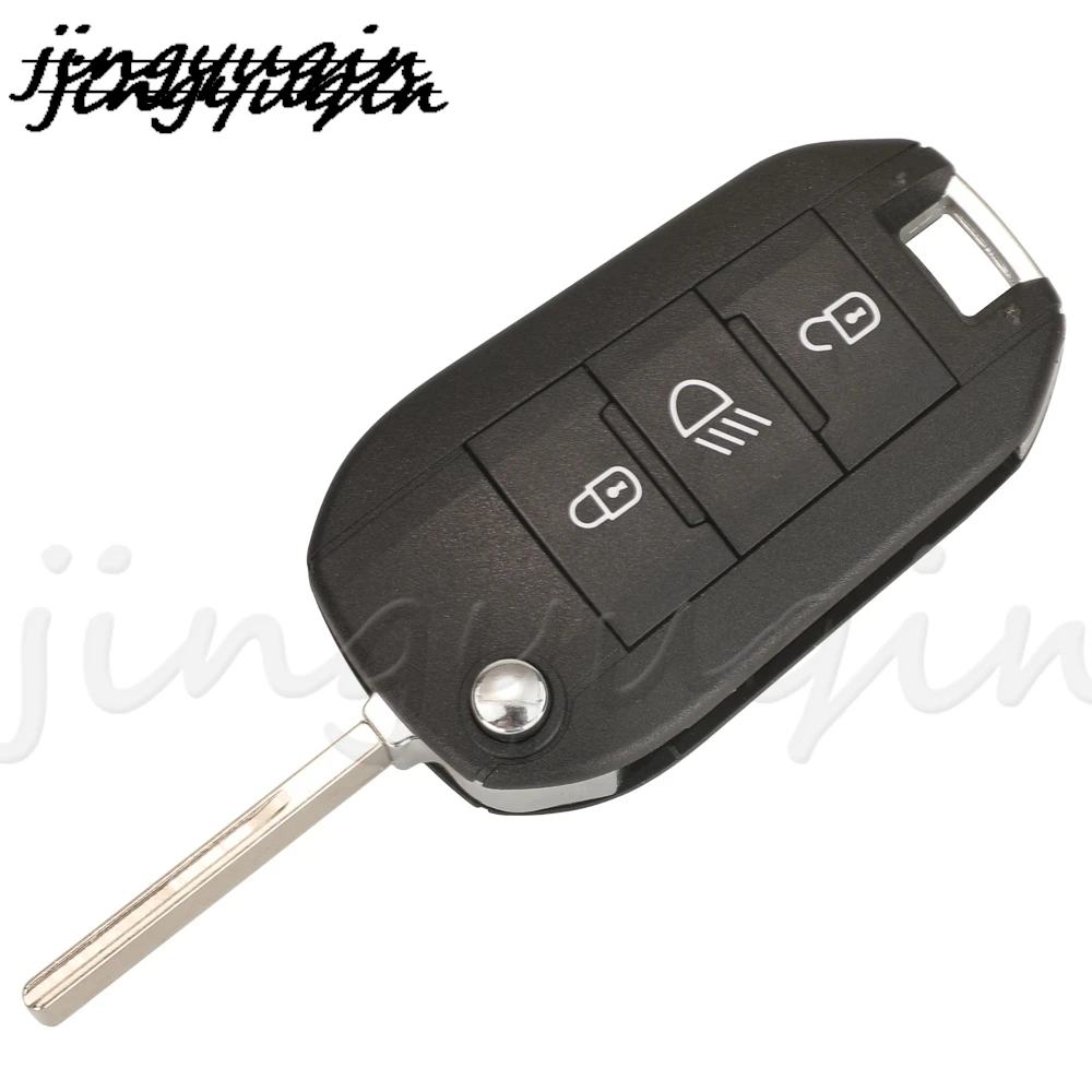 Jingyuqin 3 botones Flip funda para llave de coche para Peugeot 208 2008 301 308 508 5008 RCZ Expert Citroen c-elysee C4-Cactus C3 Light