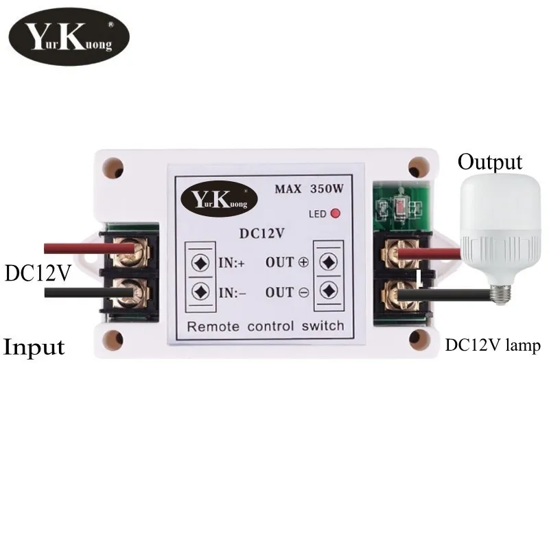 350W Big Current Remote Switch 12V DC Water Pump Motor Big ceiling lamp Chandelier Wireless Remote Switch 433 Long Distance