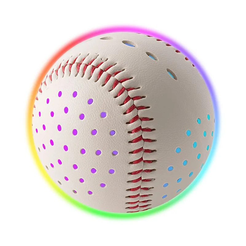 1Pcs Glow Baseball Colorful LED Light Up 6 Colors 2 Shining Molds Faux Leather Rechargeable Practice Baseball