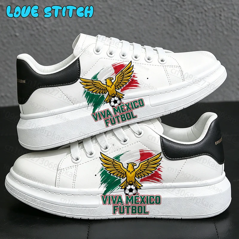 

2026 Football Match Mexico National Flag Design Printing Shoes Summer Comfortable Breathable Man Woman Sneakers