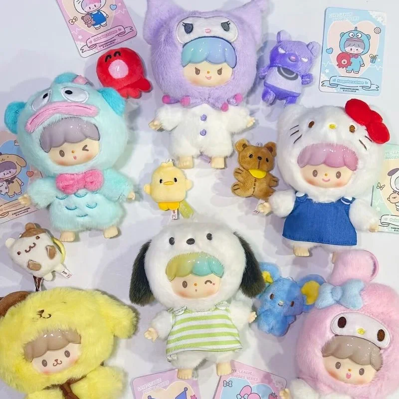 

Authentic Search For Unicorn Sanrio Family Friend Series Co Branded Blind Box Cute Vinyl Doll Backpack Pendant Kawaii Ornament