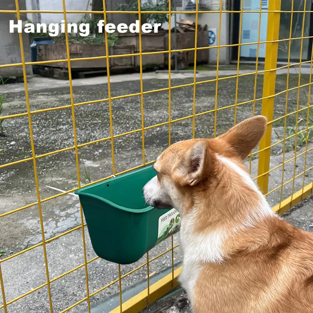 Spill-proof Livestock Feeder Durable Hanging Fence Feeder Capacity Spill-proof Chicken Duck Goose Feed Trough for Automatic