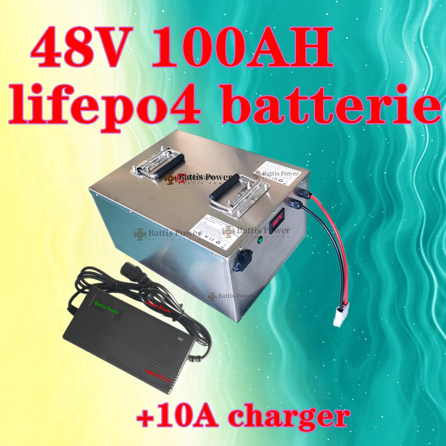 

Teswatts52v lifepo4 48 В + 100 Ач литий + Bluetooth BMS APP + зарядное устройство 10 А