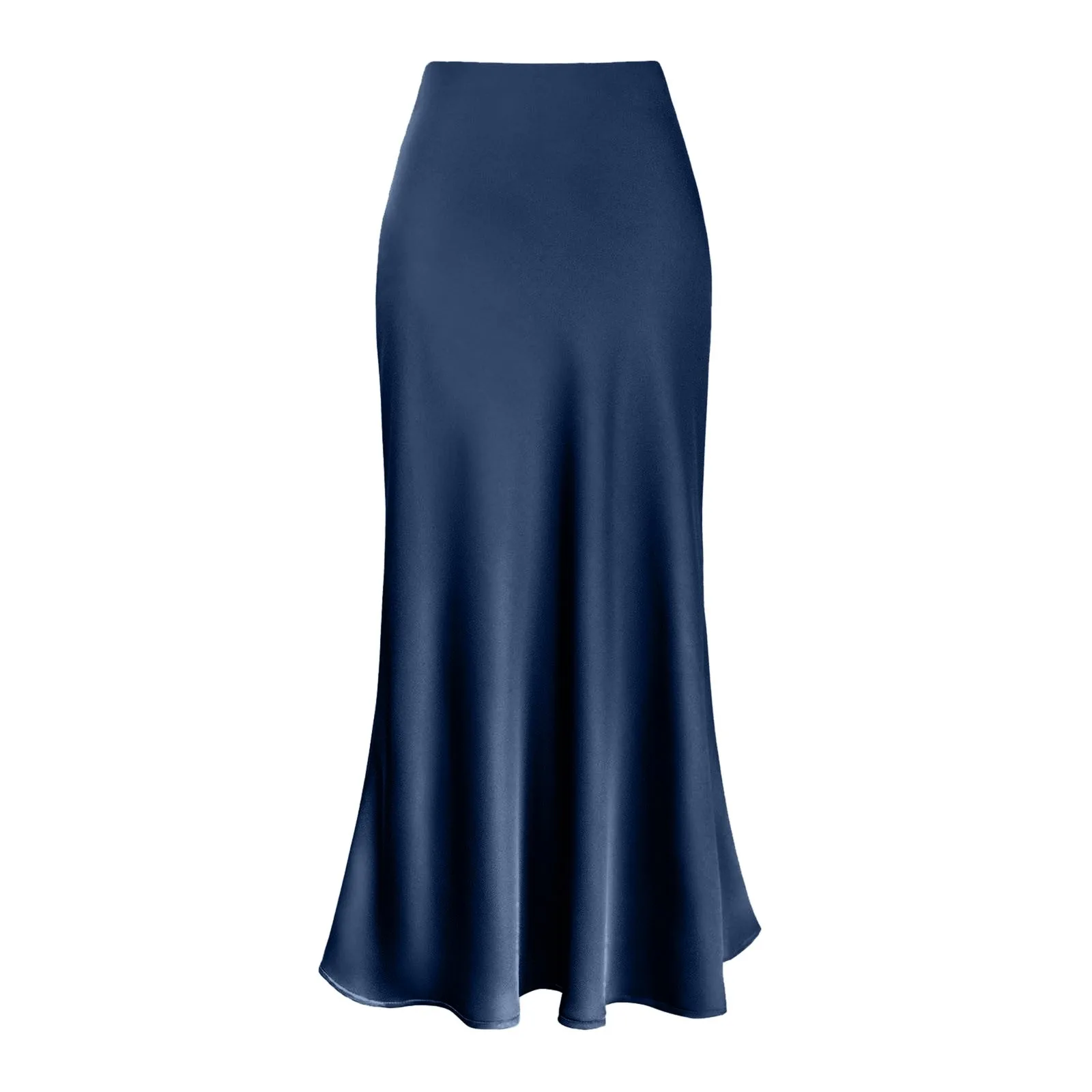 

Satin Silk Women Elegant Skirt High Waist Solid Color Midi Skirt Casual A Line High Waist Party Female Streetwear Long Skirts