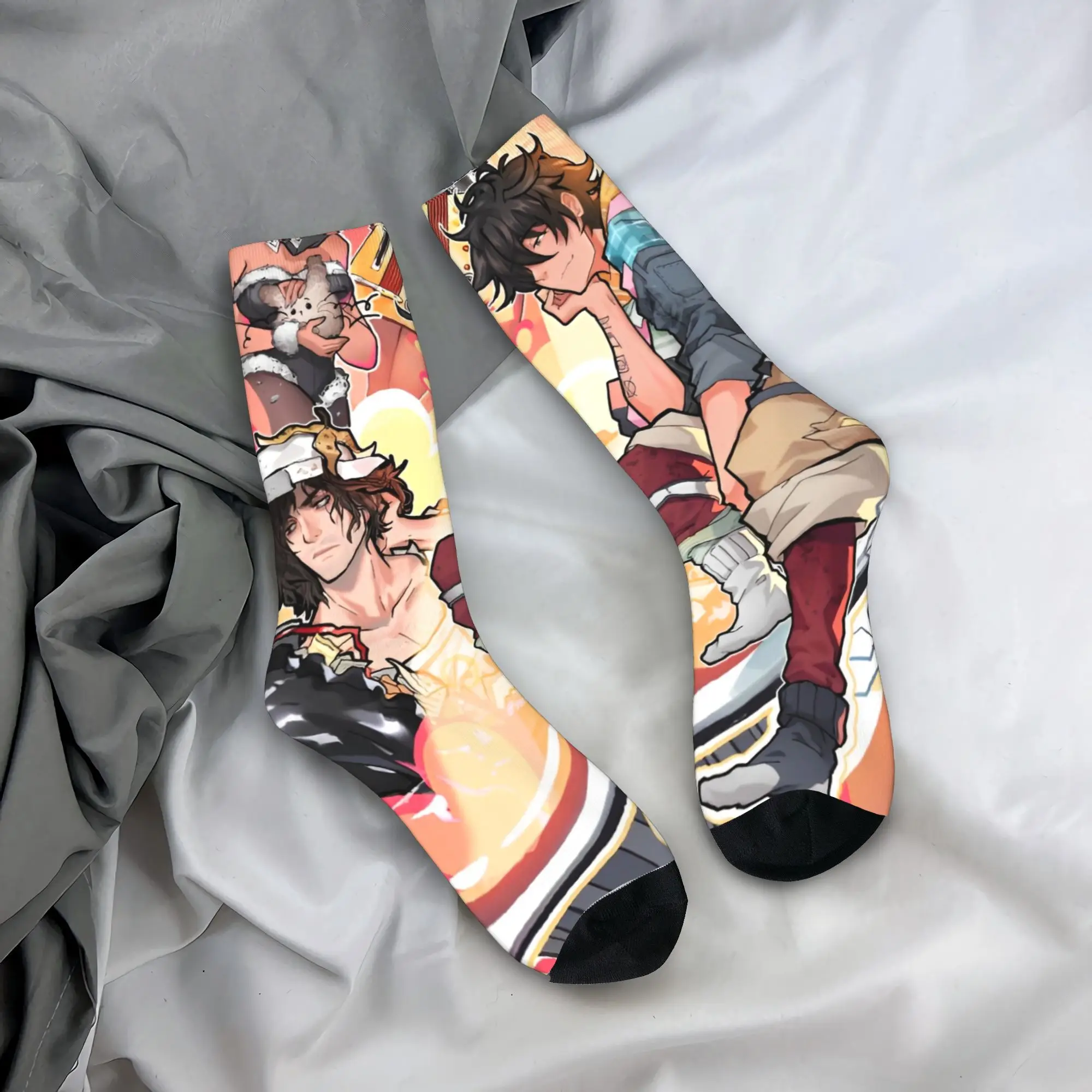 더크 앤 캠 데이트 에브리띵 삭스 가을 스타킹 레트로 성인 남성 미디엄 소프트 삭스 그래픽 아웃도어 스포츠 땀 흡수 양말