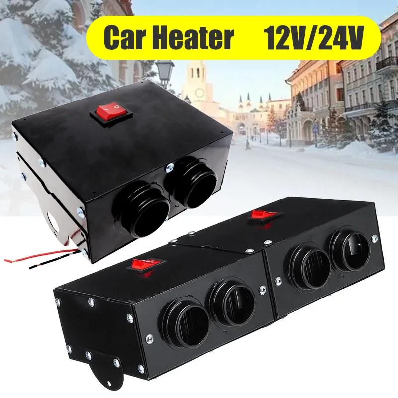 

Car Heater Defroster Portable Car Electric Dryer Windshield Windscreen Demister with 2/4 Outlet 12V 800W for Vehicle RV SUV Truc