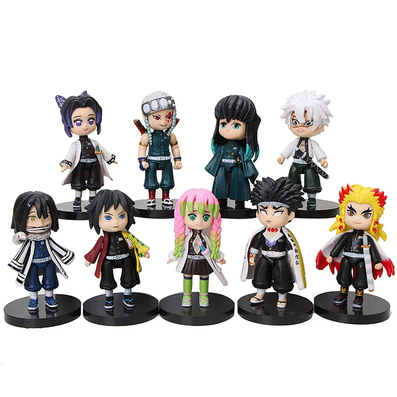 1Set Anime Figurine Tomioka Giyuu Kochou Shinobu Shinazugawa Genya Makomo Q Posket Figure Set Toys