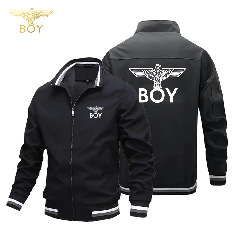 BOY Eagle Embroidered Jacket - Casual and Fashionable Loose-Fitting Sports Wear - Motorcycle Rider Clothing - Casual Jacket
