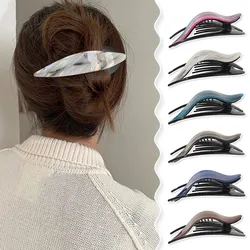 New Fashion Very LargeLuxury  Boutique Simple Striped Duck Beak Clip Hairpin Barrettes for Women Girl Accessories Headwear