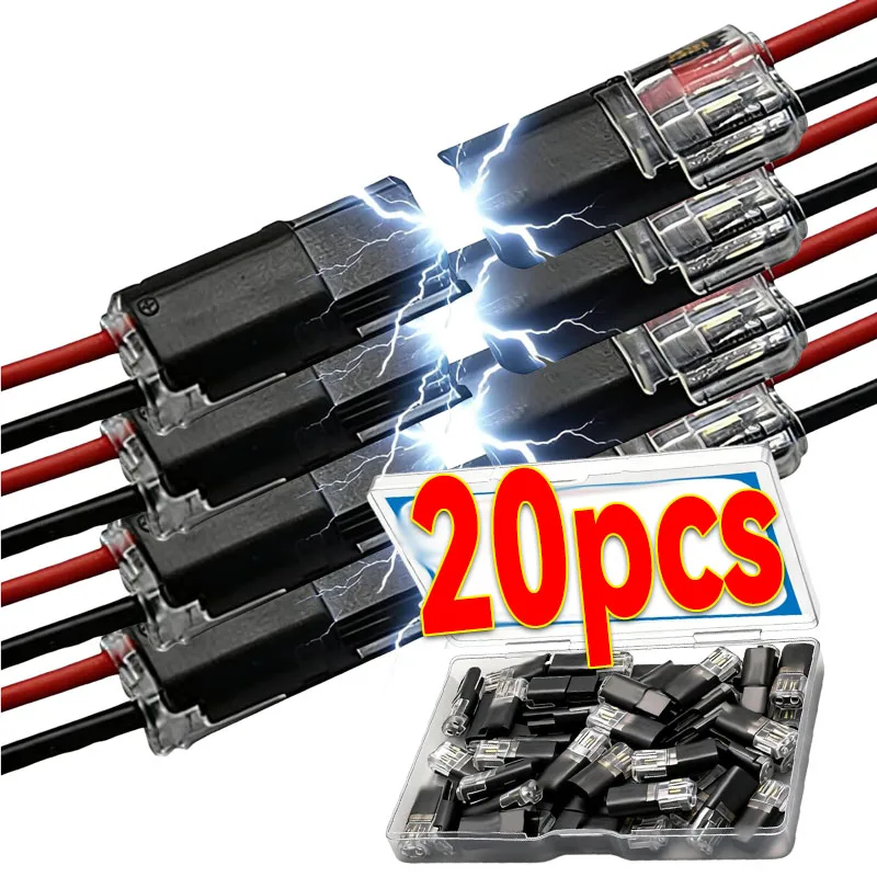 

No-Strip Terminal Block for 18-22AWG Quick Splice Wire Connector 10A 300V ABS Cable Universal Fast Electrical Connection Clip