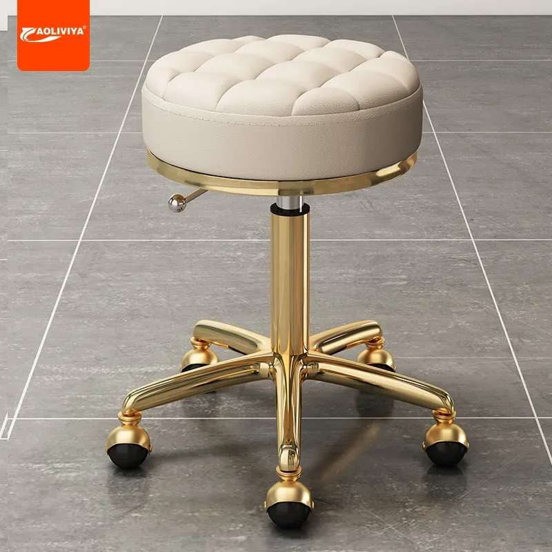 

Aoliviya Beauty Salon Hair Stool Special Pulley Rotating Stool Large Stool Manicure round Barber Shop Swivel Chair Hair Sa