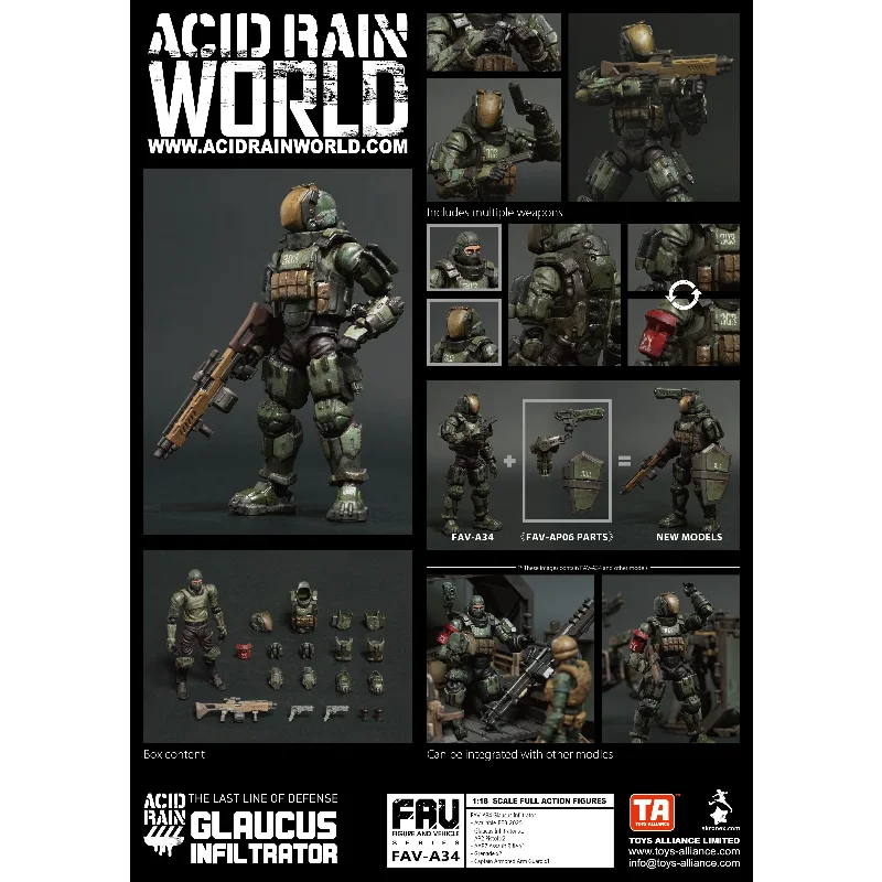

In Stock Acid Rain War FAV-A34 Glaucus Infiltrator Reprint 1/18 Movable Soldier Figure Collection Gift