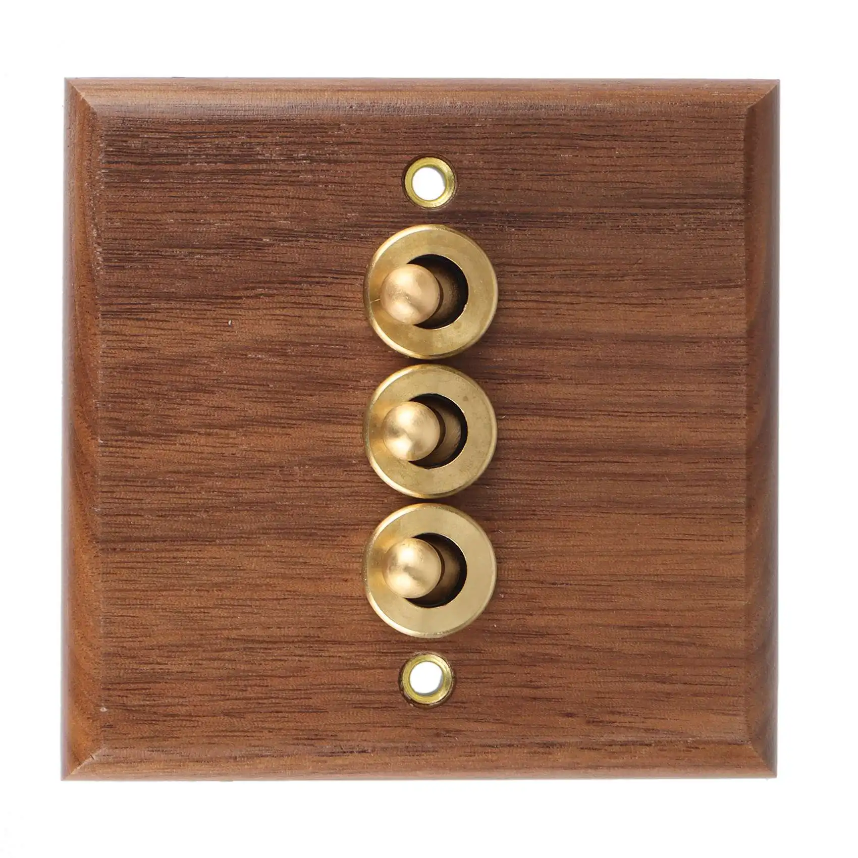 Retro American Industrial Style Light Switch Socket, Solid Wood Brass Toggle Switch Plate, Antique Home Stay Switch(3)