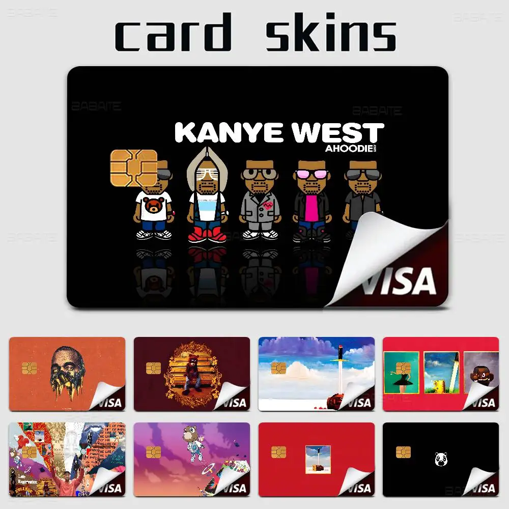 Hot Singer Kanye West Anime Spend Or Save Funny Shell On Off Ultra Thin No Fade Sticker Skin Cover Film For Debit Credit Card