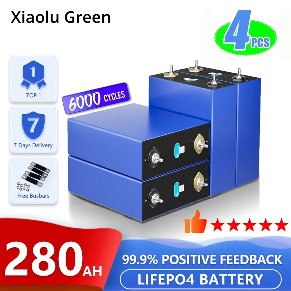 3.2V 280Ah LiFePO4 Battery 310Ah 200Ah 105Ah Grade A Cell For DIY 12V 24V 48V RV Golf Cart Marine Solar System EU STOCK TAX FREE