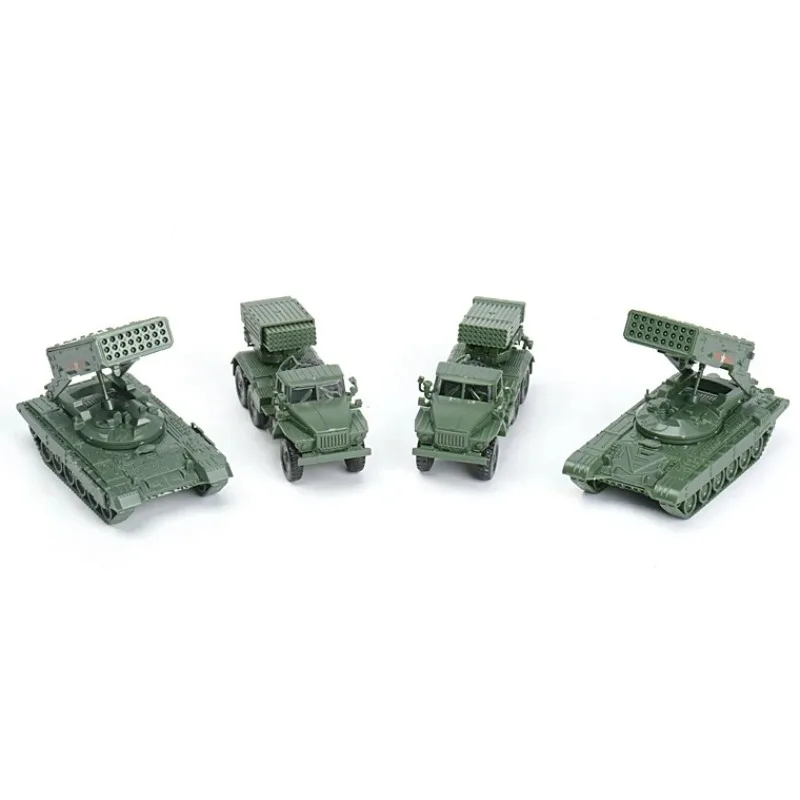 4D Assemble 1/72 Ural Hail Rocket Launcher TOS-1 Spitfire Tank Assembling Model Military Toy Car