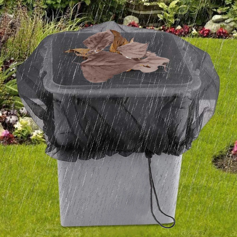 

2pcs Rain Covers Black Gray 95CM Diameter Polyester Mesh Net Garden Tank Insect Proof Bucket Lid Filter Screen