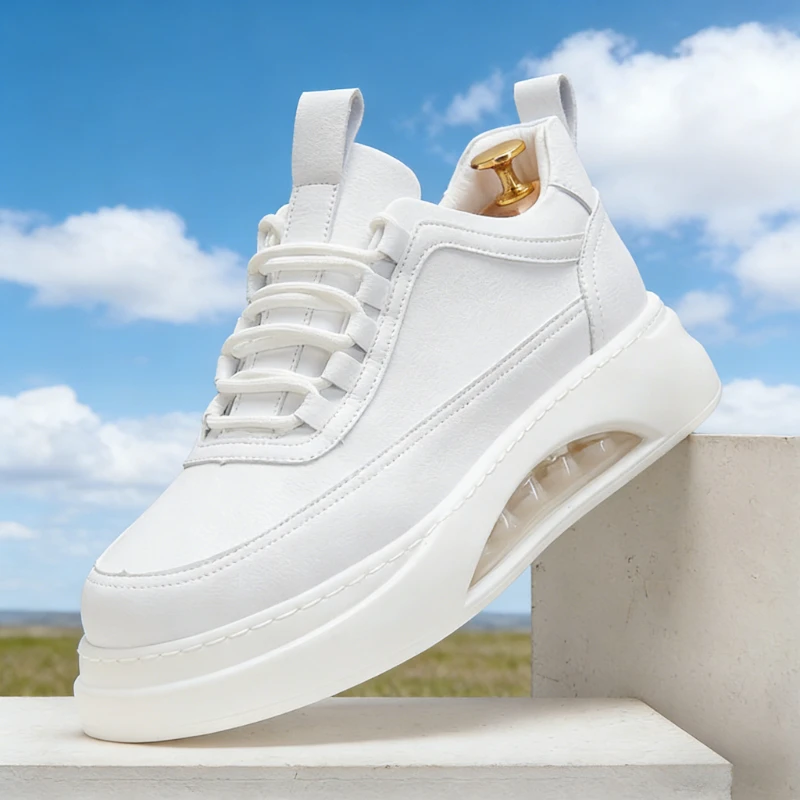 Massage Men Casual Shoes Fashion Lace Up Trend Design Male White Chunky Sneakers Breathable Men Sport Leisure Walking Shoes