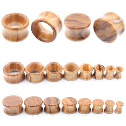 Alisouy 2PCS 6-20mm Olive Wood Hollow Double Flared Ear Tunnel Plug Flesh Expander Stretcher Gauge Earring Piercing Body Jewelry