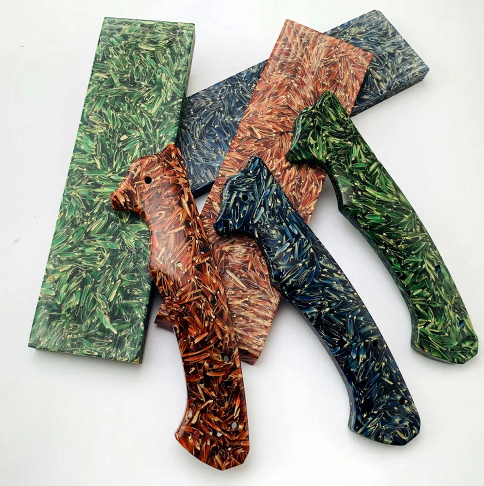 1piece Marbled CF Carbon Fiber Black Marble with Resin For DIY Knife Handle Material Copper Powder Compression Patch Plate