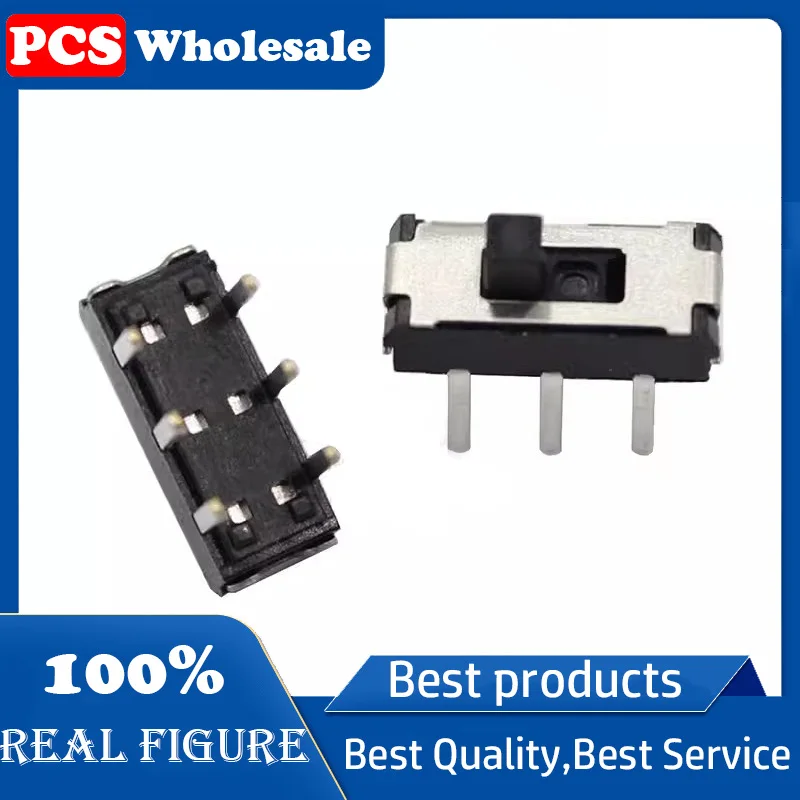 In-line double-row 6-pin 2-stop toggle switch MSS22D18G2 2-stop 2P2T Vertical handle height 2MM