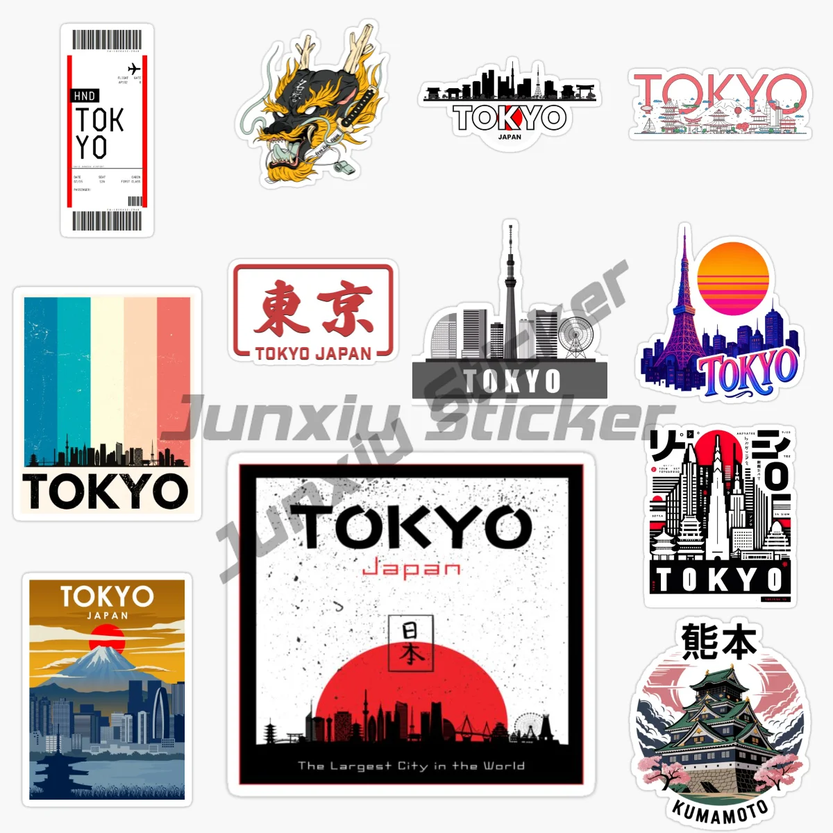 

JAPAN TOKYO Flag Car Sticker Bumper Water Proof Bumper Camper Yacht Occlusion Scratch Exterior Decor Vinyl PVC Self-adhesive