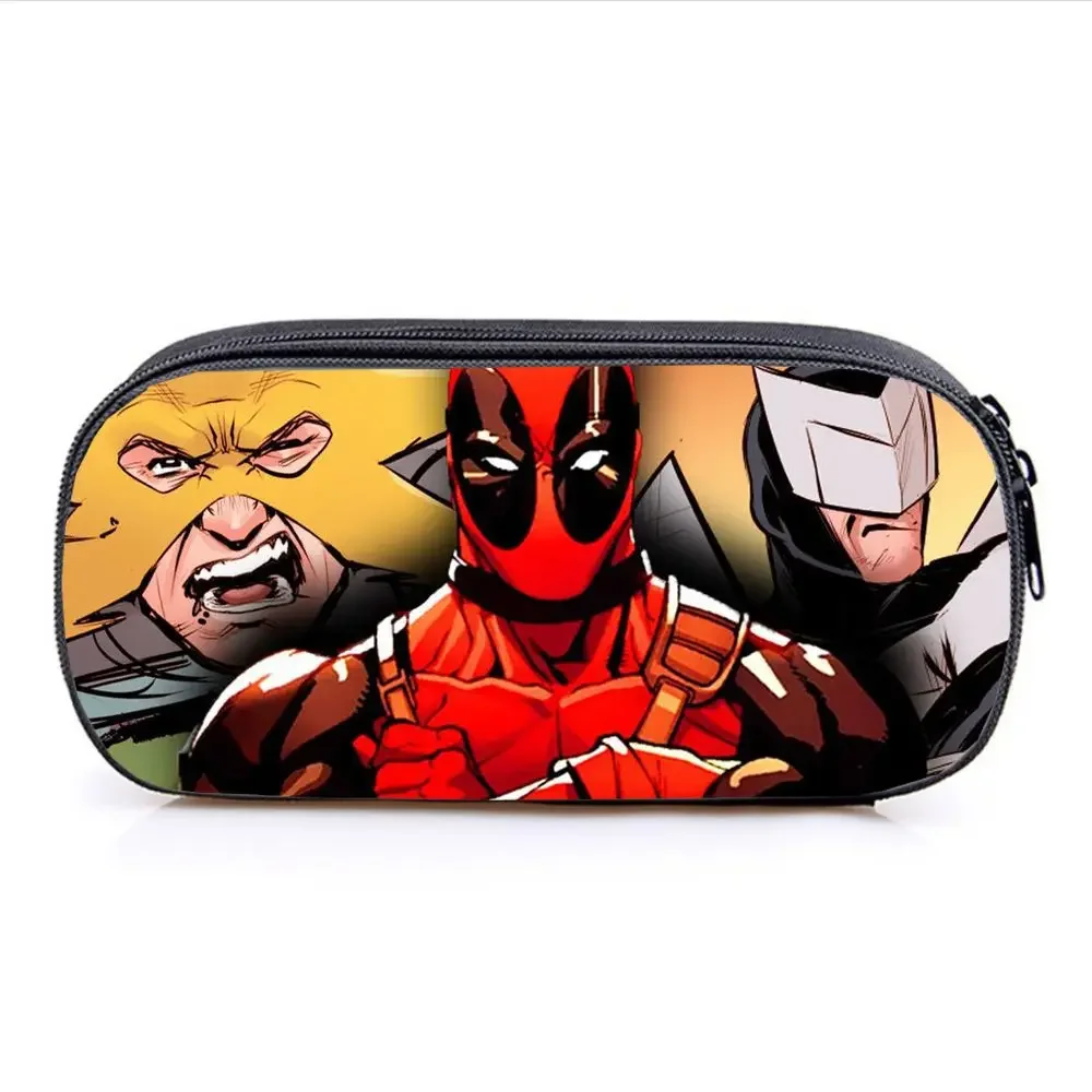 Dead-pools Pencil Case Comic Figure Peripherals Double Pen Cases Cool Student Storage Bag Stationery Back-to-school Season Gifts