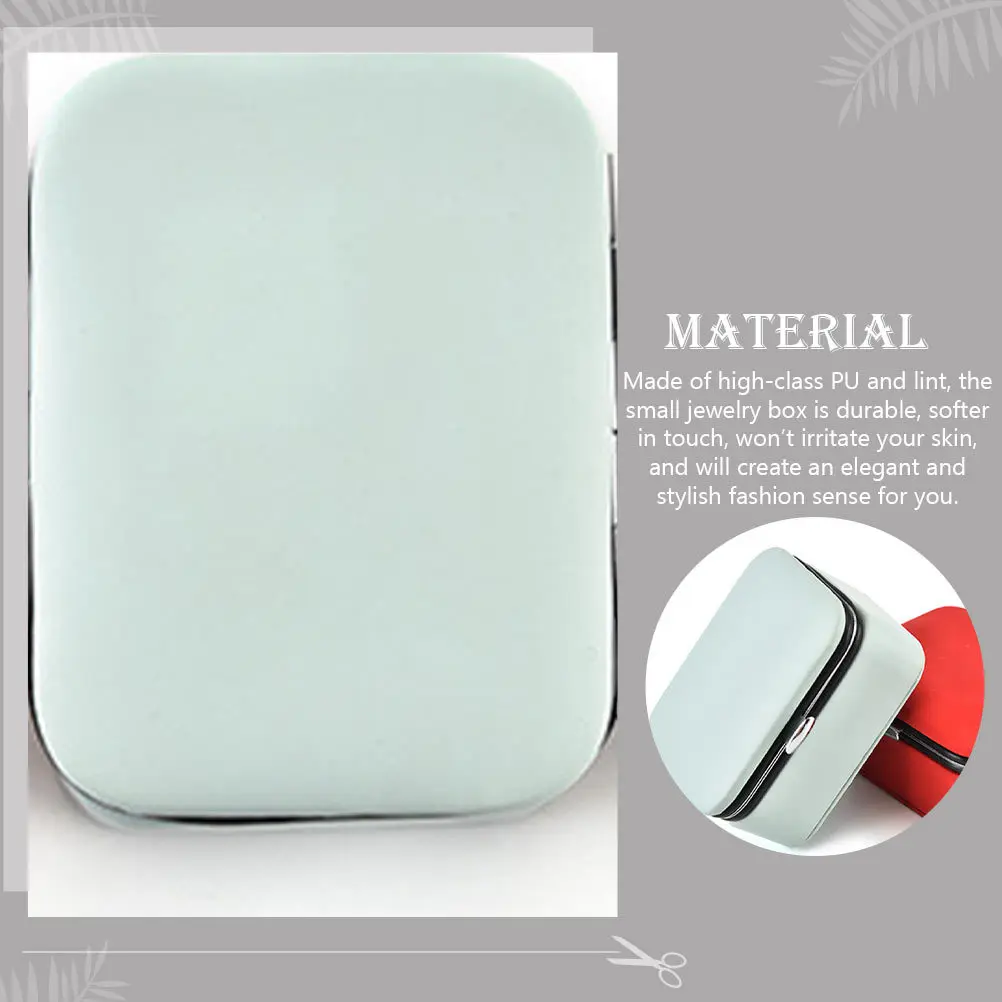 

Portable Jewelry Organizer Box PU Material Small Jewelry Storage Case Travel Necklace Ring Earrings Holder Desktop Box