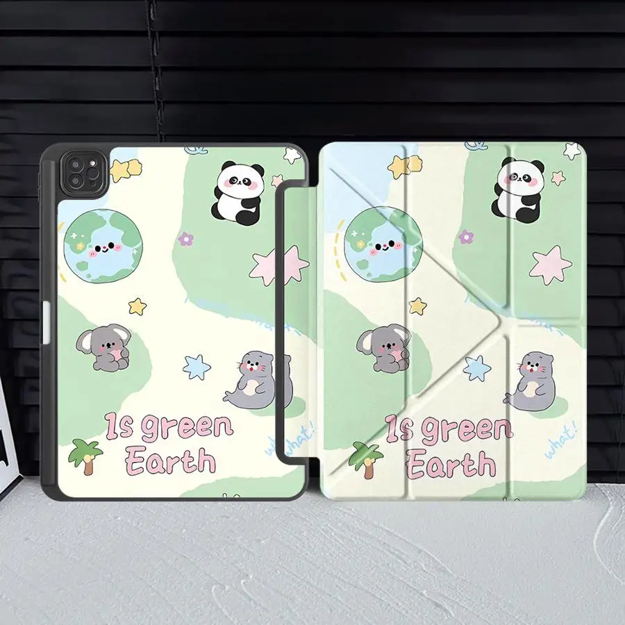 Tablet Case For iPad Air 4 5 M3 M2 1 2 M4 11inch Pro 11th 10th 9th 8th 7th 12.9inch Pro 2025 Mini 6 7 Holder Cover Panda Funny