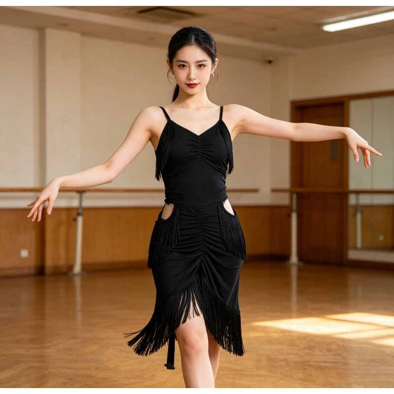 

Women Fringe Latin Dance Skirt Sexy Adult Cha Cha Rumba Samba Dance Outfit For Training Competition Stage Performance Clothing