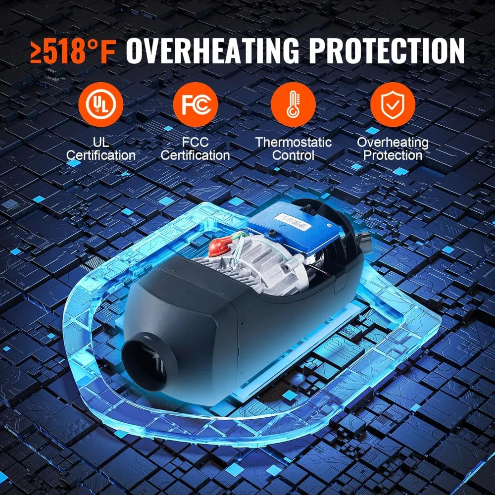 8KW Diesel Heater, Parking Heater with Automatic Altitude Adjustment, Max 18045 ft, Bluetooth App Control Diesel Air Heater