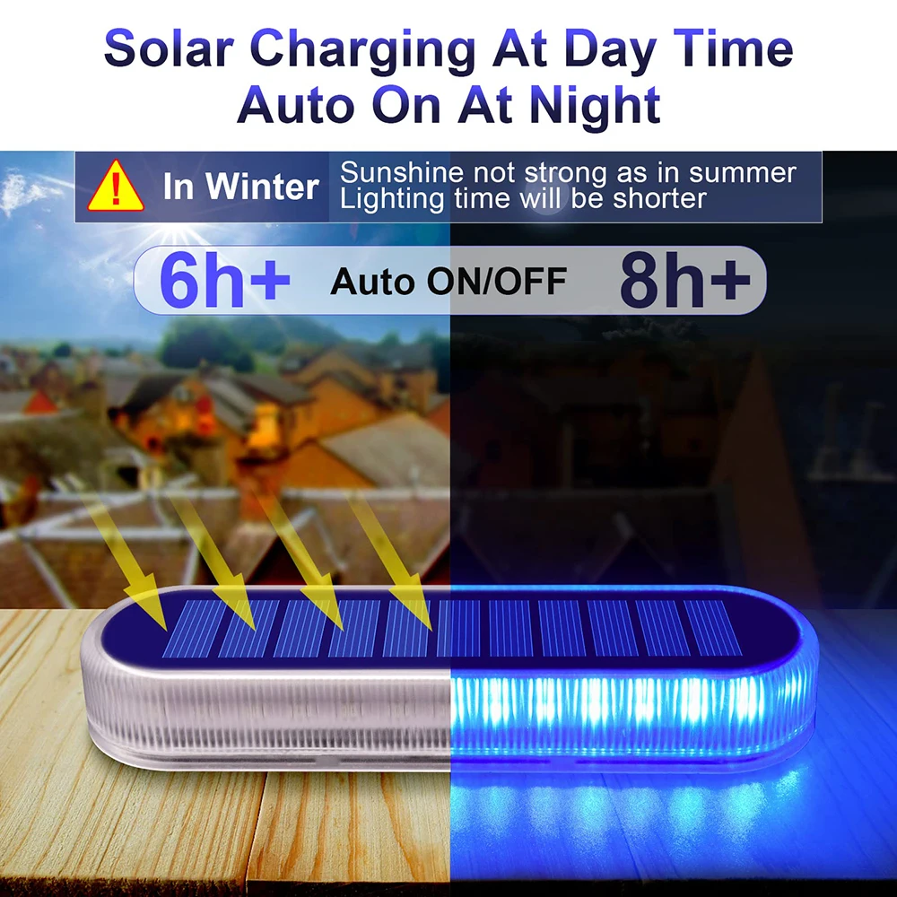 Solar Deck Lights Outdoor Waterproof 30 LEDs Wireless Anti-Press Battery Powered Solar Stair Driveway Garden Walkway Step Lights