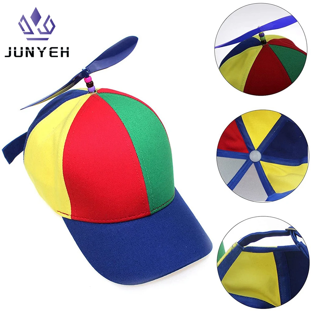 Parent-child Baseball Cap Propeller Helicopter Hat Adjustable Dragonfly Patchwork Baseball Caps Leisure Sunscreen Hats For Kids