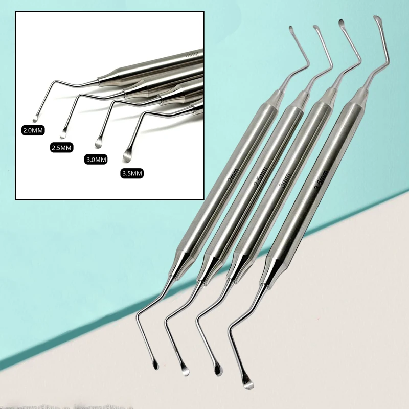 

2pcs Dental Gracey Curette High Quality Stainless Steel Periodontal Bone Curettes For Tooth Cleaning