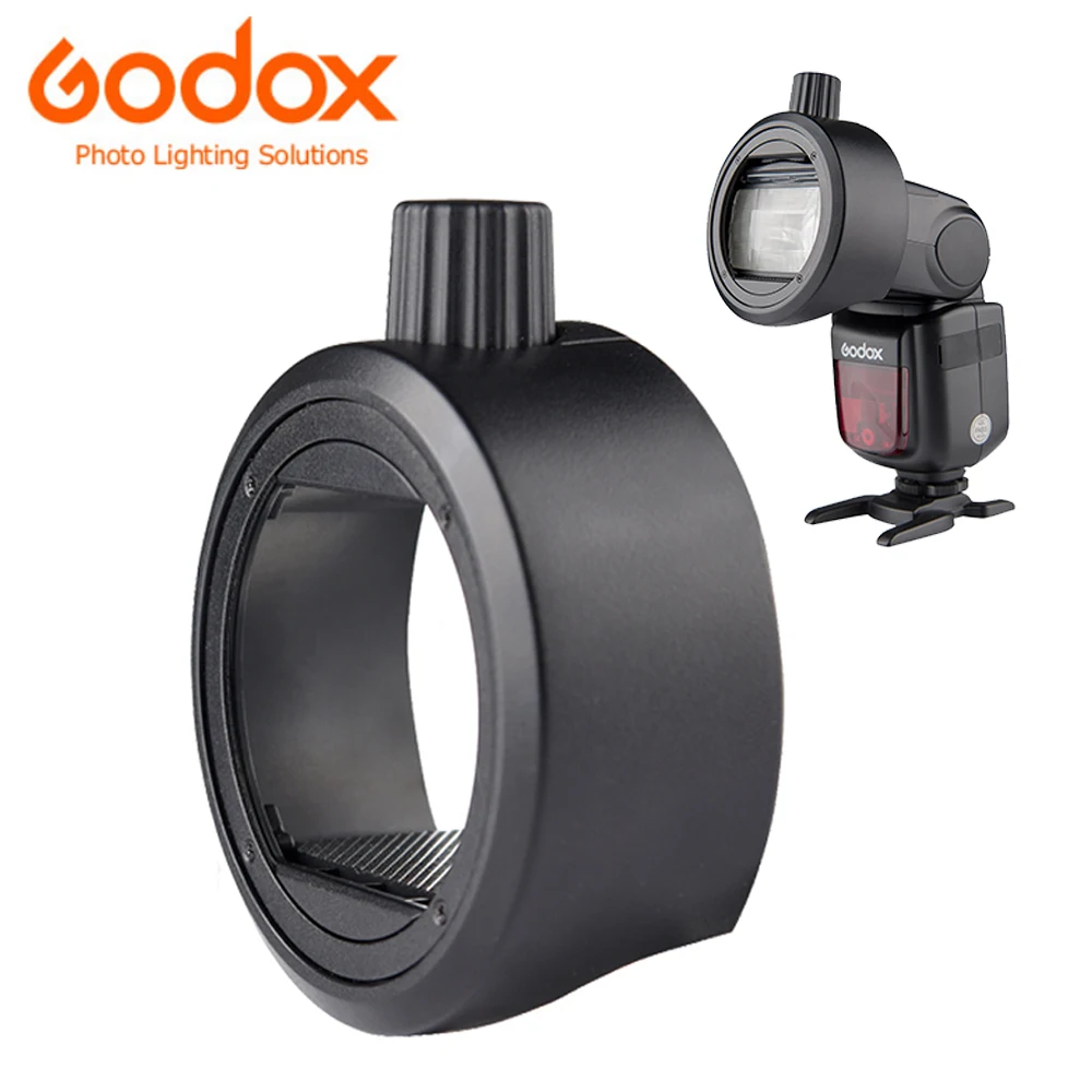 Adaptador de Flash de Cabeza Redonda Godox S-R1 para Canon, Nikon, Sony, Yongnuo, Godox Speedlite AD200pro, TT600, TT685II, V850II, V850III, V860III