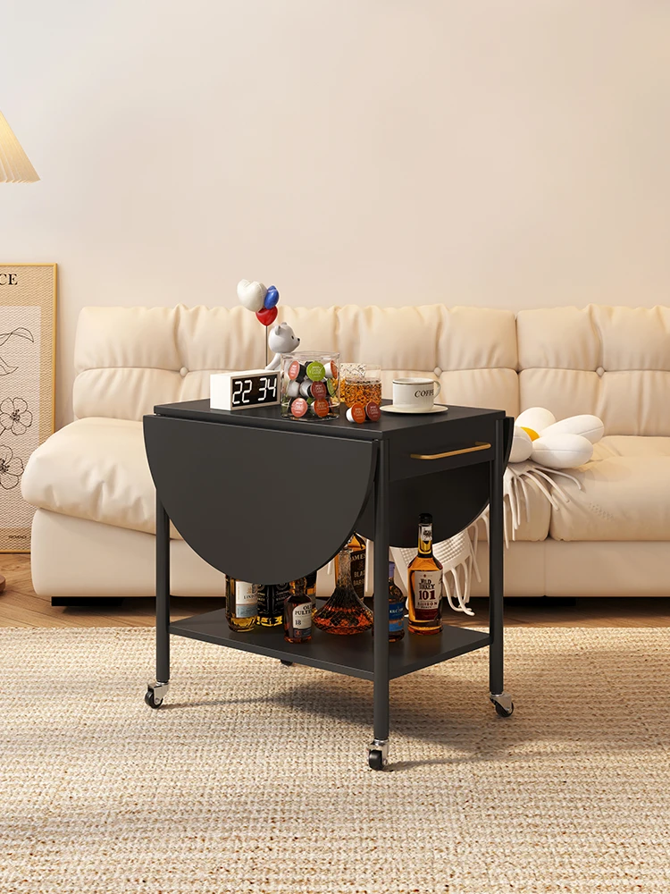 Coffee Table Small Apartment Living Room Simple Foldable Tea Table Sofa Side Table Trolley Side Cabinet Mobile