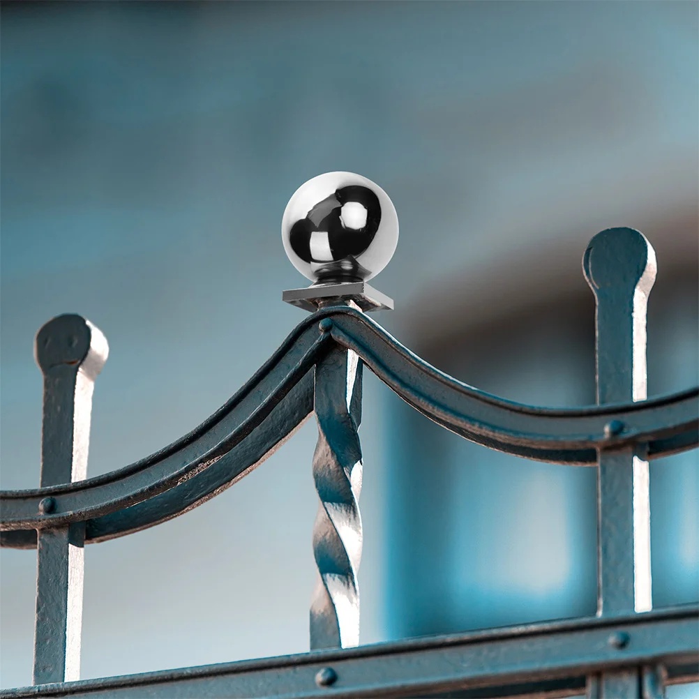 

2pcs Stainless Steel Ball Fence Post Cap Decorative Gate Top Ball For Outdoor Garden Stair Railing Newel Post Extender Handrail